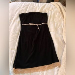 Black strapless dress